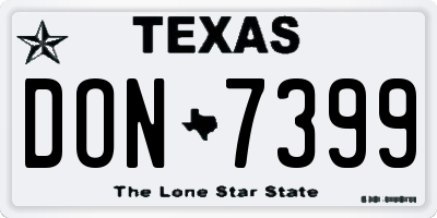 TX license plate DON7399