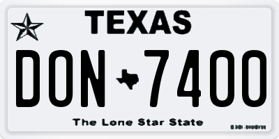 TX license plate DON7400