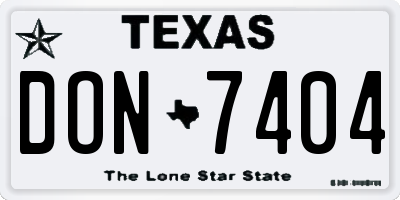 TX license plate DON7404