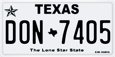 TX license plate DON7405