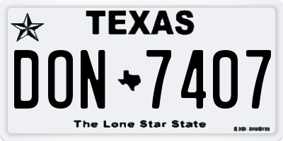 TX license plate DON7407