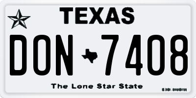 TX license plate DON7408