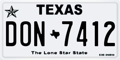 TX license plate DON7412
