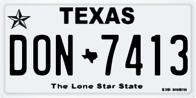 TX license plate DON7413