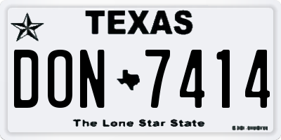 TX license plate DON7414
