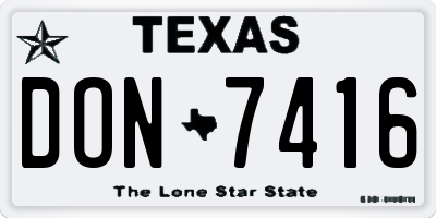 TX license plate DON7416