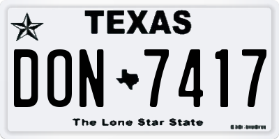 TX license plate DON7417