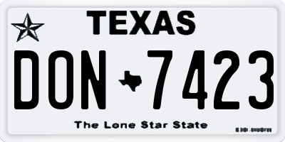 TX license plate DON7423