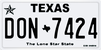 TX license plate DON7424