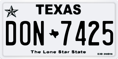 TX license plate DON7425