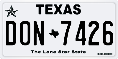 TX license plate DON7426