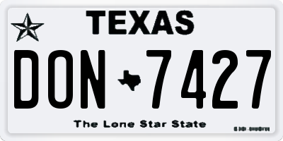 TX license plate DON7427