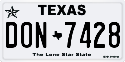 TX license plate DON7428