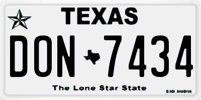 TX license plate DON7434