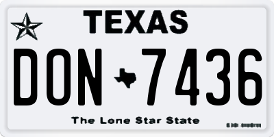 TX license plate DON7436