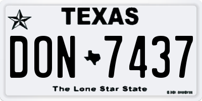 TX license plate DON7437