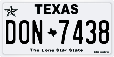 TX license plate DON7438