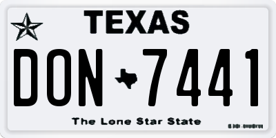 TX license plate DON7441