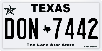 TX license plate DON7442