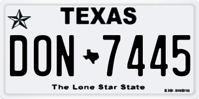 TX license plate DON7445