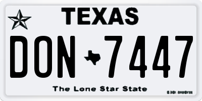 TX license plate DON7447