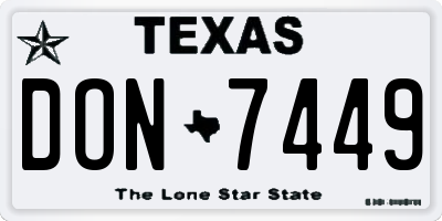 TX license plate DON7449