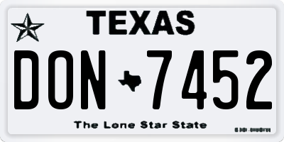 TX license plate DON7452