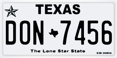 TX license plate DON7456
