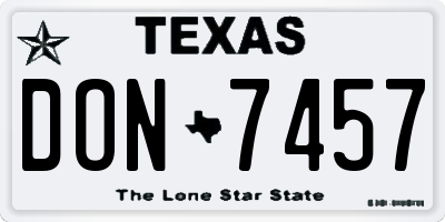 TX license plate DON7457