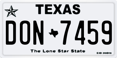 TX license plate DON7459