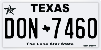 TX license plate DON7460