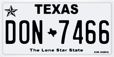 TX license plate DON7466