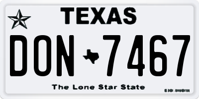 TX license plate DON7467