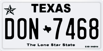TX license plate DON7468