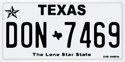TX license plate DON7469