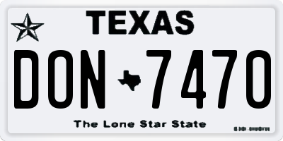TX license plate DON7470