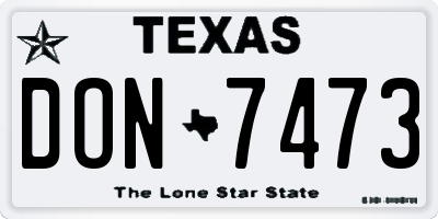 TX license plate DON7473