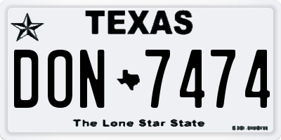 TX license plate DON7474