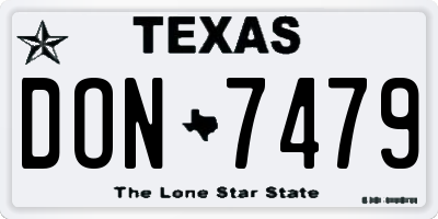 TX license plate DON7479
