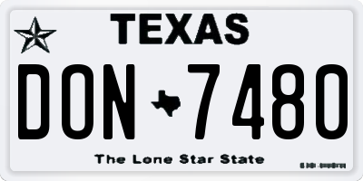 TX license plate DON7480