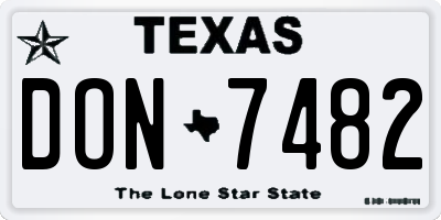 TX license plate DON7482