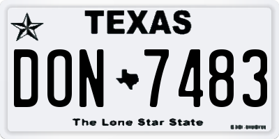 TX license plate DON7483