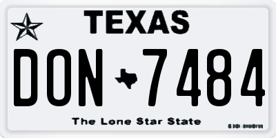 TX license plate DON7484