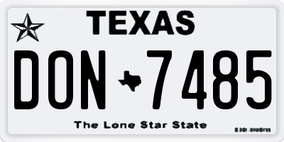 TX license plate DON7485