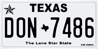 TX license plate DON7486