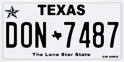 TX license plate DON7487