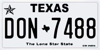 TX license plate DON7488