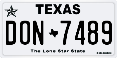TX license plate DON7489