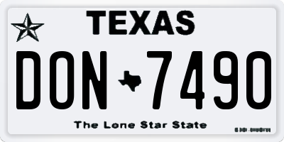 TX license plate DON7490