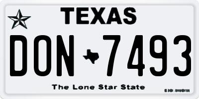 TX license plate DON7493